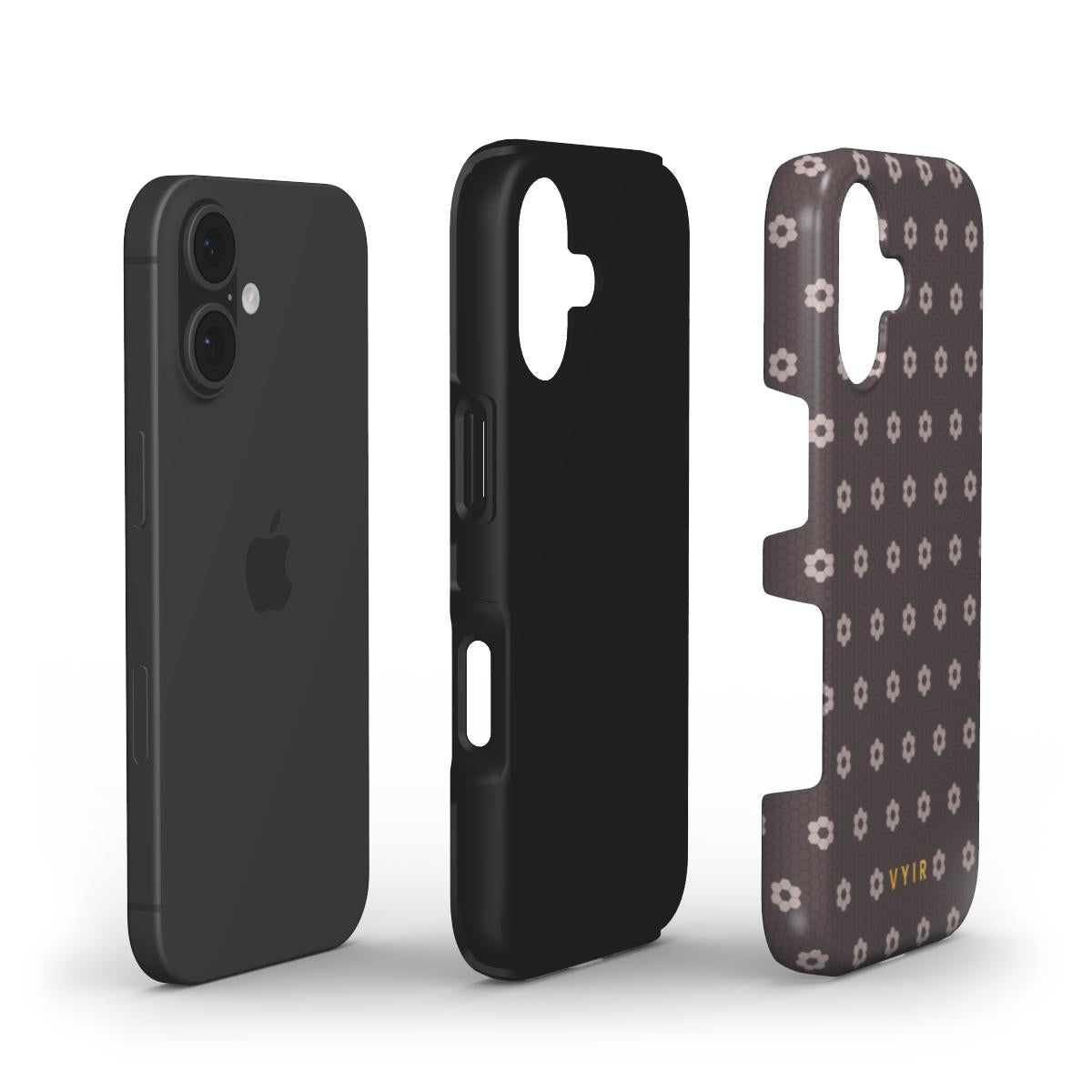 VYIR Signature Flowers, Taupe - Shockproof Phone Case - VYIR