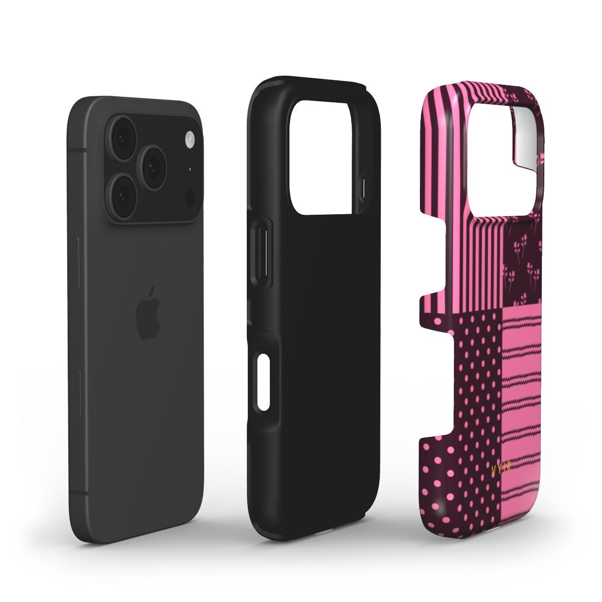 VYIR Signature 4-Checker, Burgundy - Shockproof Phone Case - VYIR