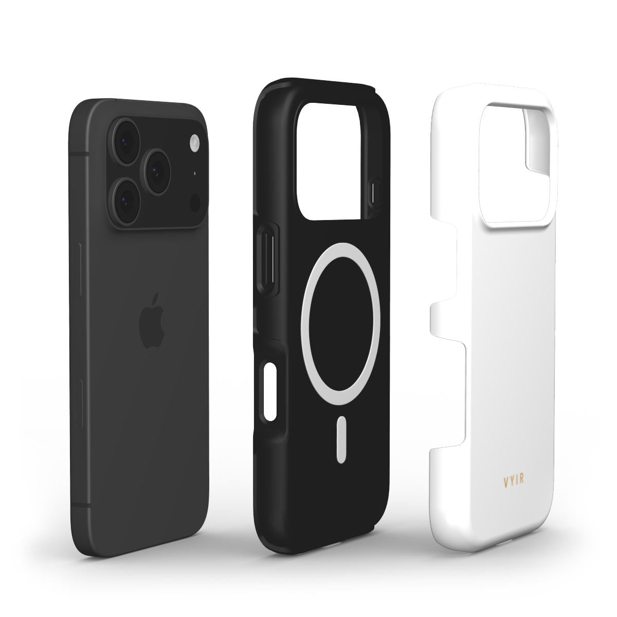 VYIR Signature Solid Colors, White - Shockproof MagSafe iPhone Case - VYIR