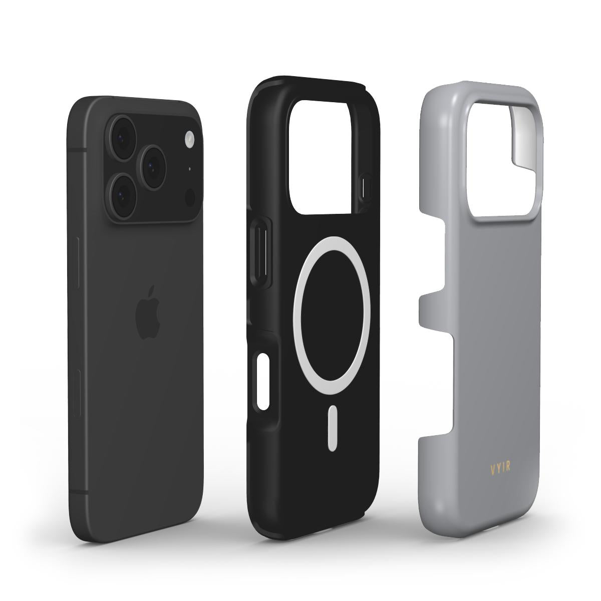 VYIR Signature Solid Colors, Grey - Shockproof MagSafe iPhone Case - VYIR