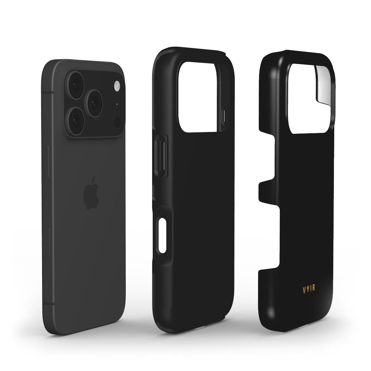 VYIR Signature Solid Colors, Black - Shockproof Phone Case - VYIR