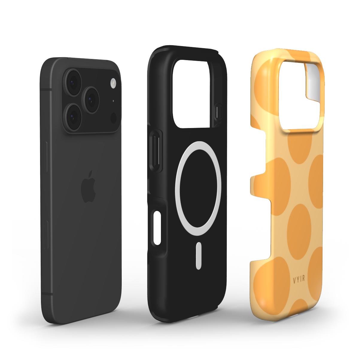 Big Polka Dots, Mango - Shockproof MagSafe iPhone Case - VYIR