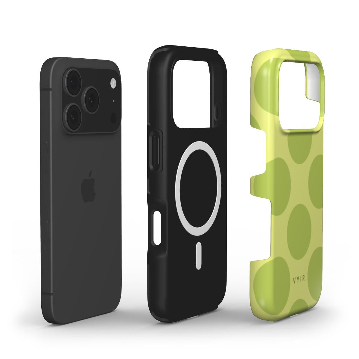 Big Polka Dots, Pistachio - Shockproof MagSafe iPhone Case - VYIR