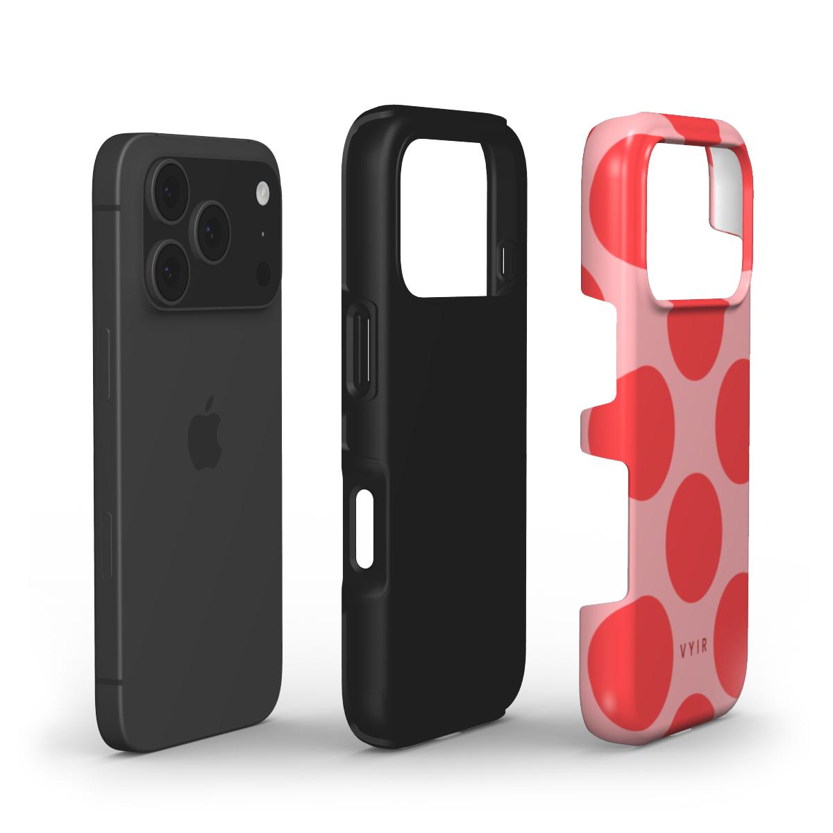 Big Polka Dots, Cherry Blush - Shockproof iPhone Case - VYIR
