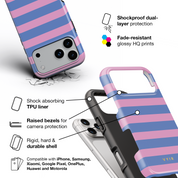 Horizontal Stripes, Periwinkle Dream - Shockproof Phone Case - VYIR
