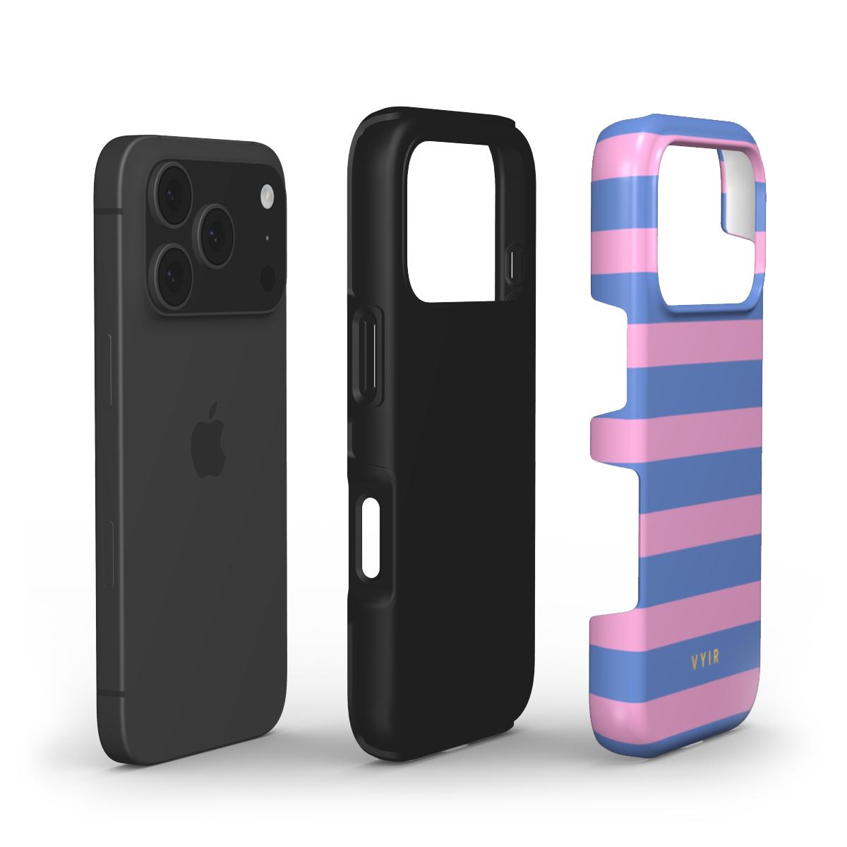 Horizontal Stripes, Periwinkle Dream - Shockproof Phone Case - VYIR