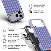 Vertical Stripes, Periwinkle Dream - Shockproof Phone Case - VYIR