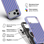 Vertical Stripes, Periwinkle Dream - Shockproof MagSafe iPhone Case - VYIR
